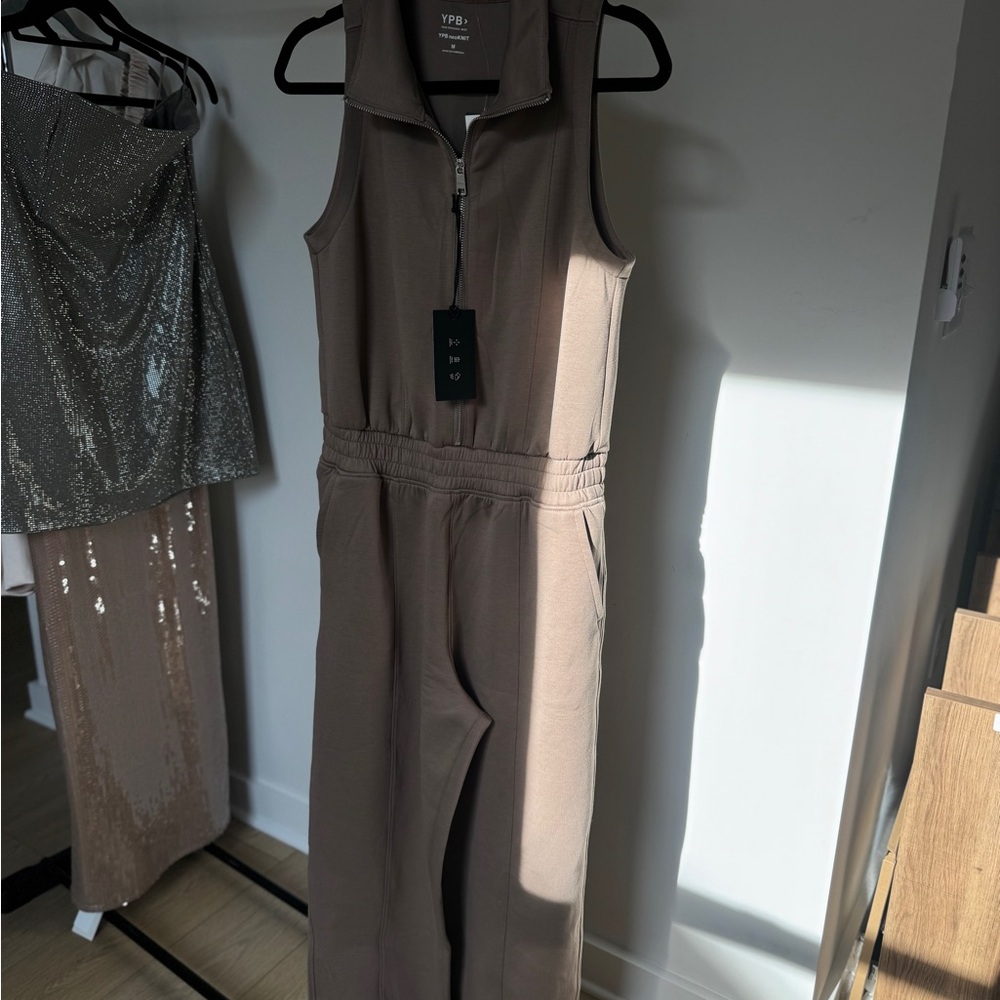 YPB Brown Sleeveless Jumpsuit